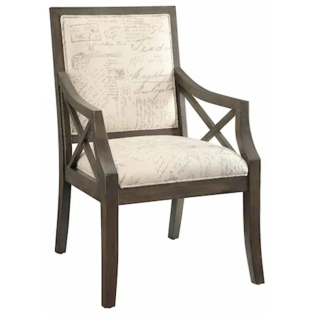 Driftwood French Script X-Arm Chair